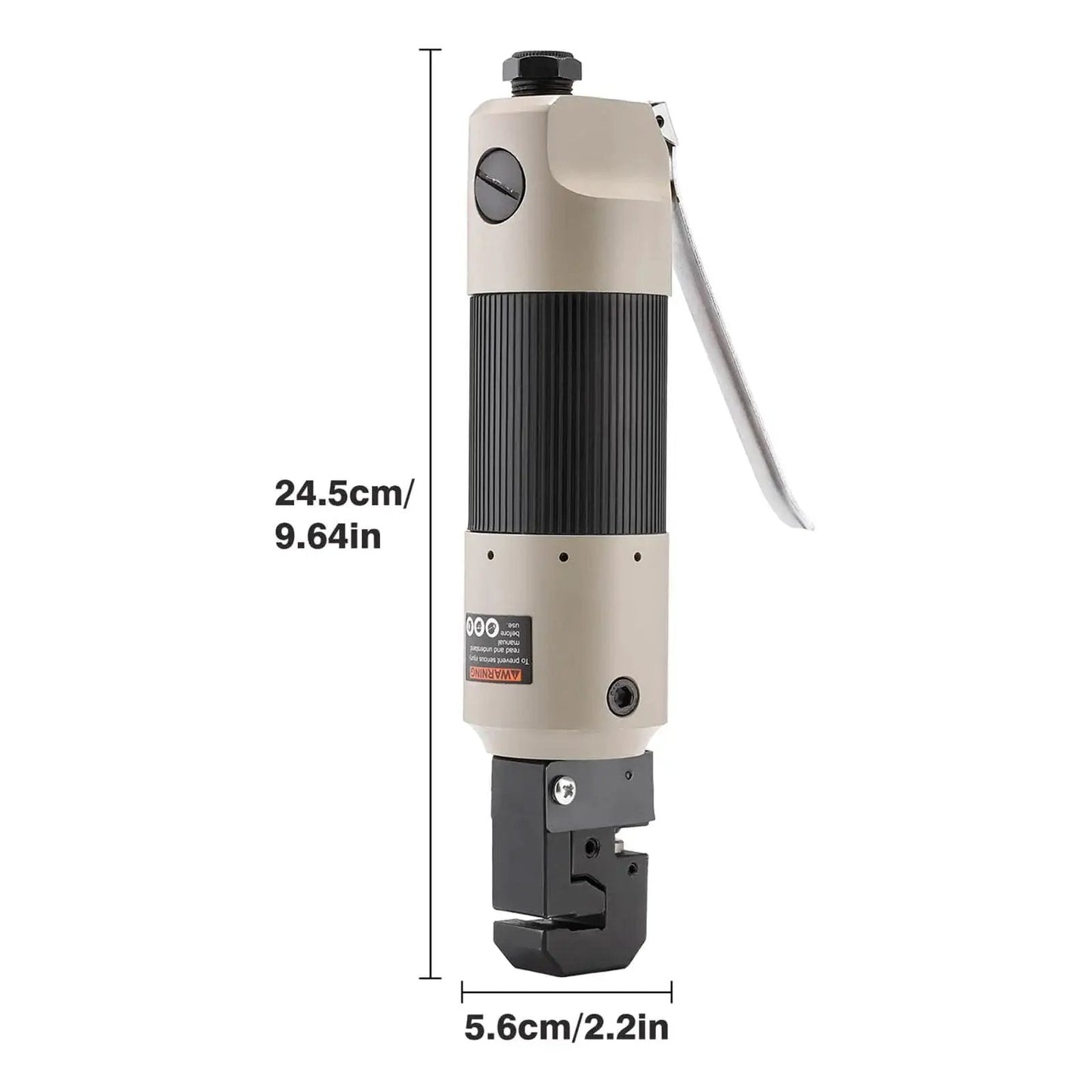 Pneumatic Straight Punch Flange Tool For Auto Body Repair ISINFLASH 2 In 1, shown in side view with dimensions 24.5cm by 5.6cm.