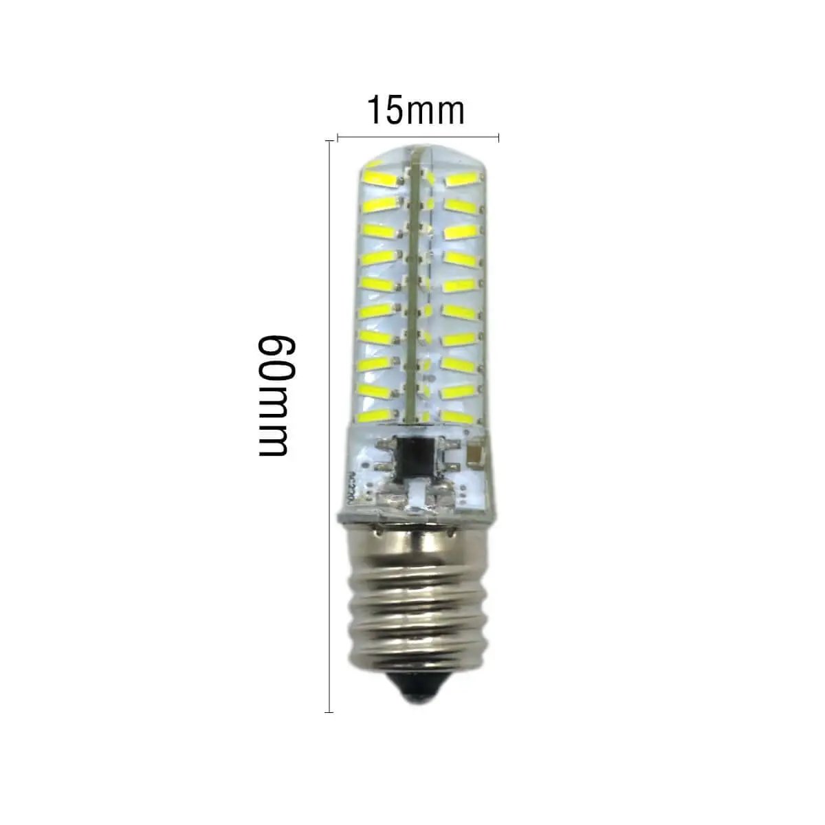 Compact 60mm LED bulb with 15mm diameter, energy-efficient lighting solution