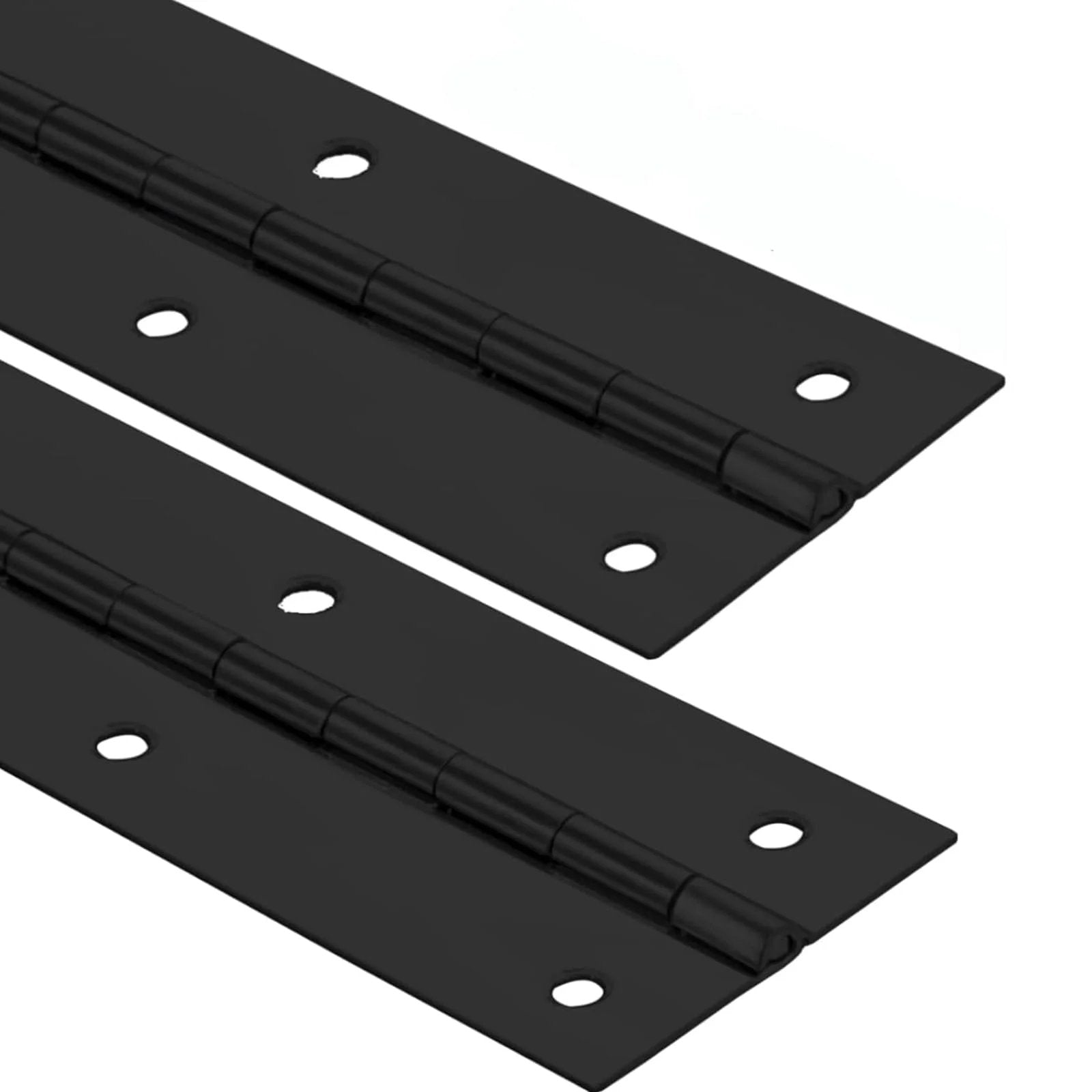 Heavy Duty Piano Hinge Set 2 Pack 2 In Open Width By 20 In Long 0.06 In Thick Stainless Steel With Holes Black Stainless