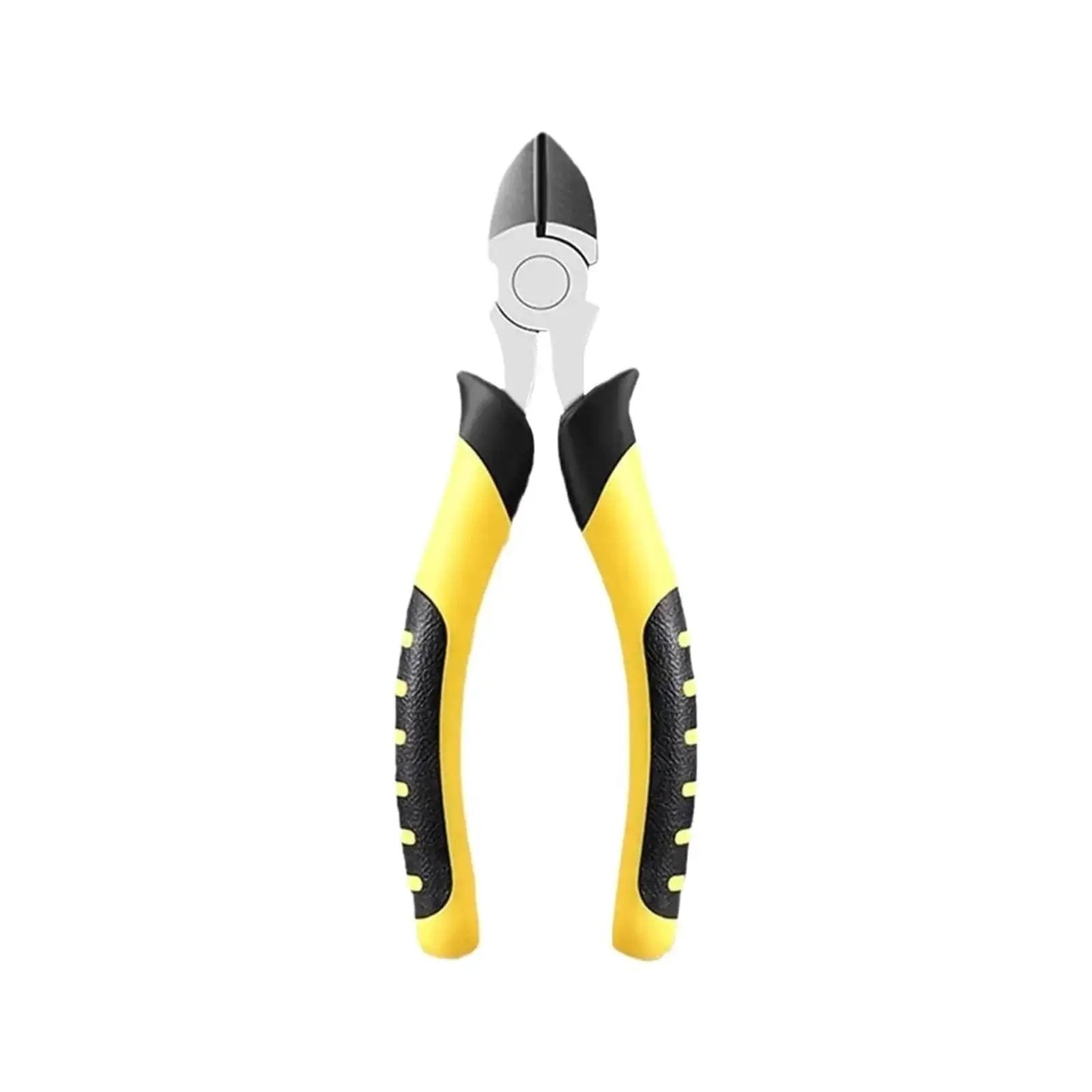 6 Inch Multi Function Pliers With Wire Cutter Diagonal Cutting Crimping, yellow handle, front view