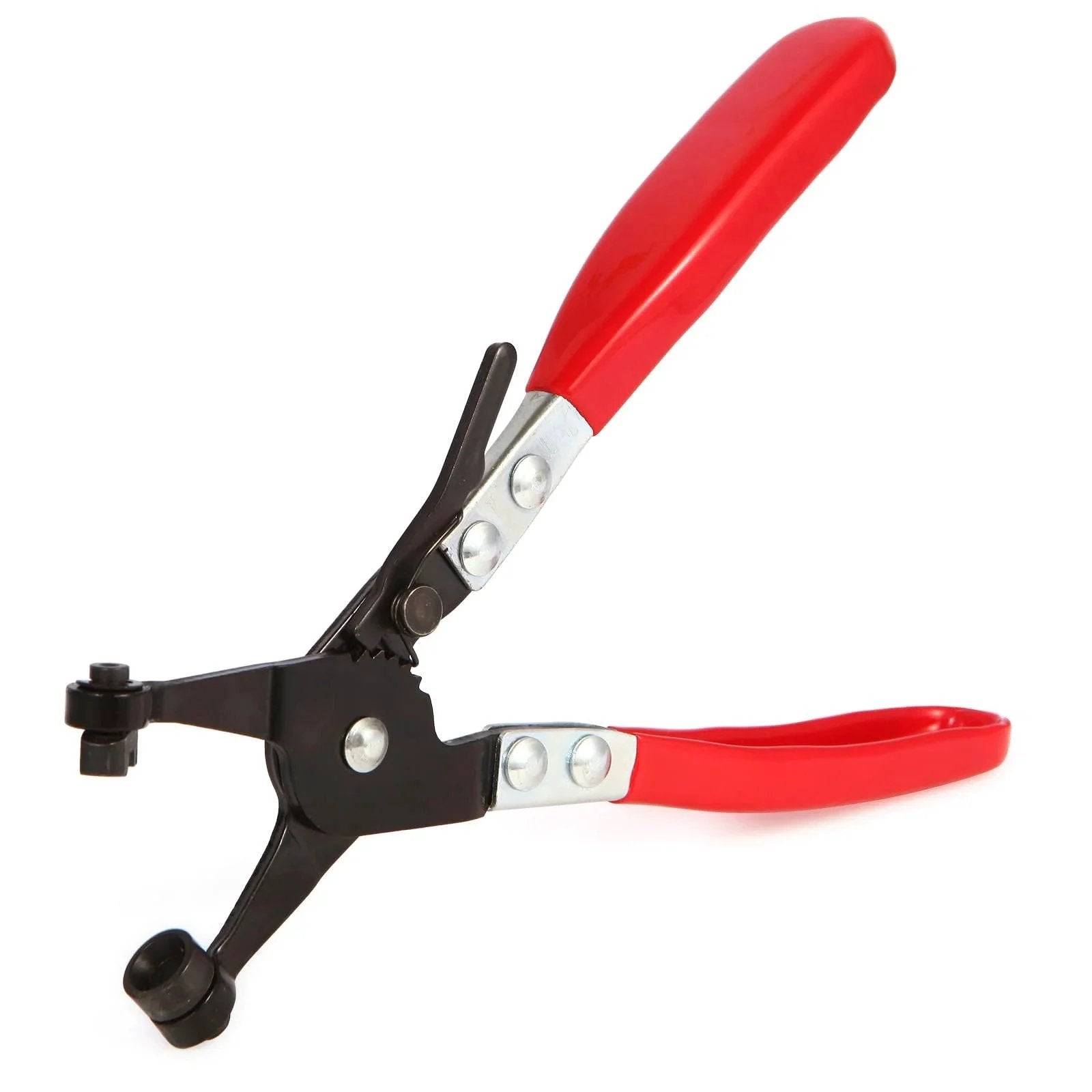 Hose Clamp Pliers for Automotive Use With Swivel Flat Band for Easy Removal and Precise Installation of Ring Type and Flat Type Hose Clamps