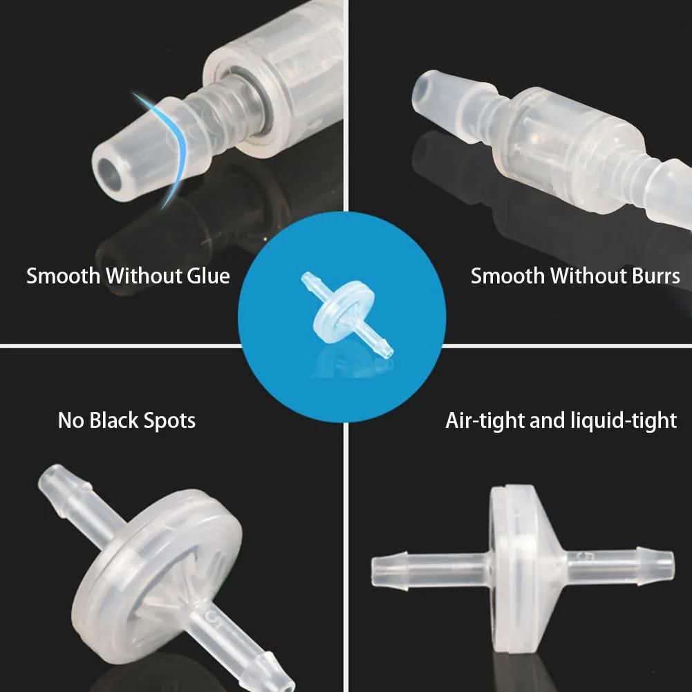 One Way Check Valve 1/8 Inch Hose Barb Non Return PVED Plastic Valve air-tight and liquid-tight