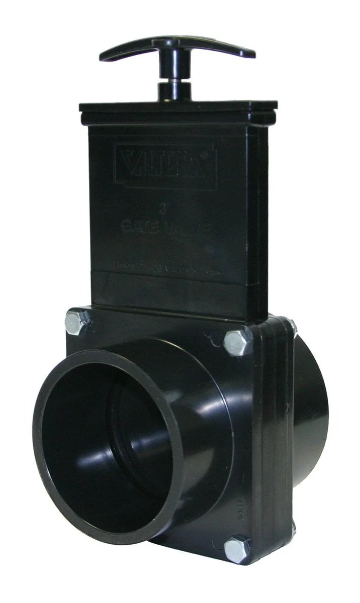 3 Inch ABS Gate Valve For RV Water System With Unrestricted Flow No Fuss Push Pull Shut Off Slip X Spig Connection Durable Black Finish Ideal For Fresh Water Or Waste Water Lines Valterra 7302