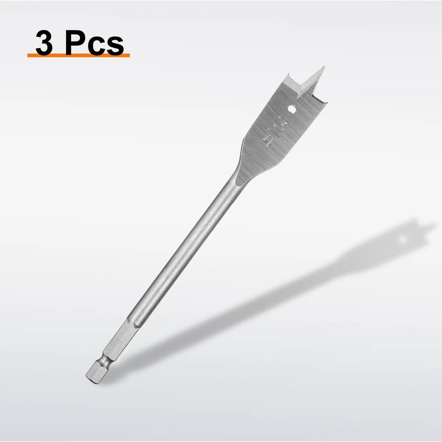 Three Piece Spade Drill Bit Set Three Quarter Inch Paddle Flat Bits For Woodworking With Quick Change One Quarter Inch Hex Shank Durable