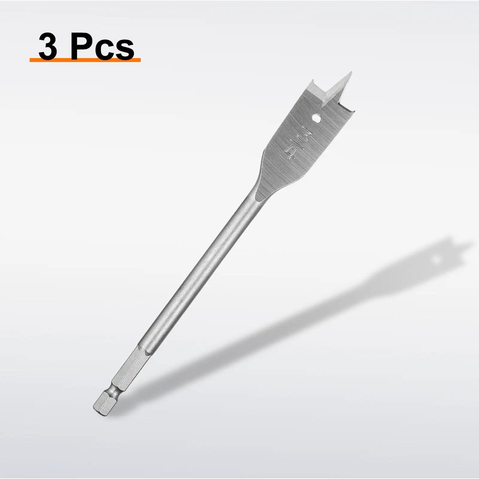 Three Piece Spade Drill Bit Set Three Quarter Inch Paddle Flat Bits For Woodworking With Quick Change One Quarter Inch Hex Shank Durable