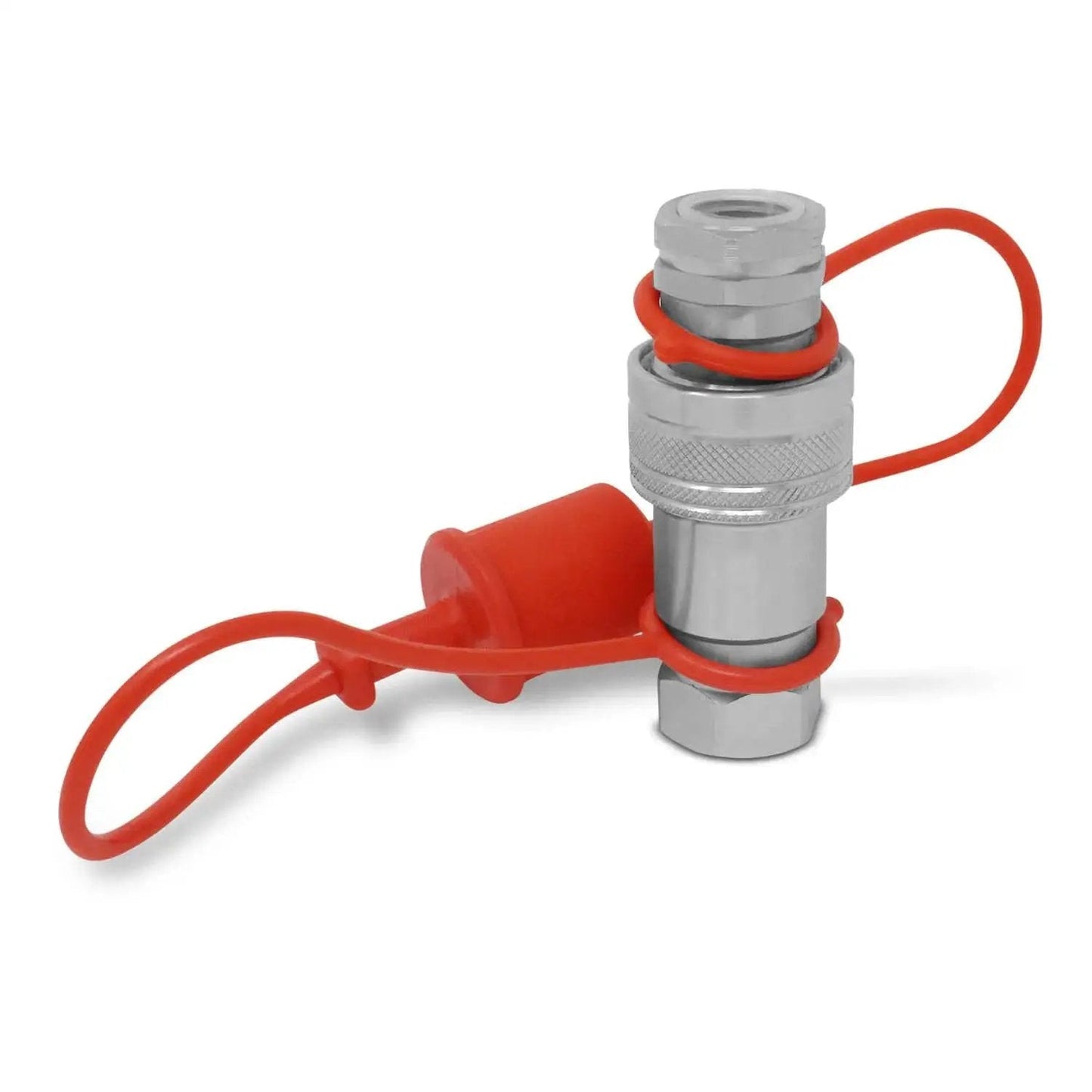 One Half Inch ISO 5675 Hydraulic Quick Connect Tractor Couplers Poppet Pioneer Style With Dust Caps Heavy Duty 2 Sets Hardened Steel