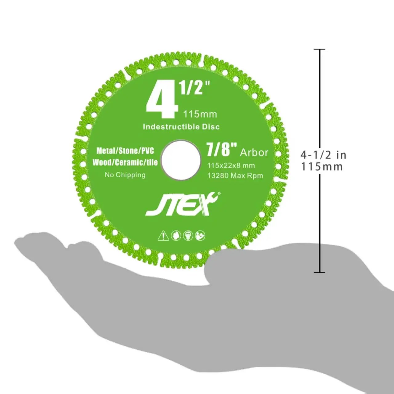 Indestructible Four And A Half Inch Beast Diamond Cutting Disc for Angle Grinder Seven Eighths Inch Arbor Multi Material Blade