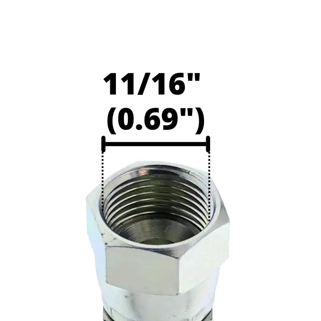 Close-up of 10 Pack FJX 08 08 Half Inch Hose To Half Inch JIC Thirty Seven Degree Female Hydraulic End Swivel Crimp Fitting