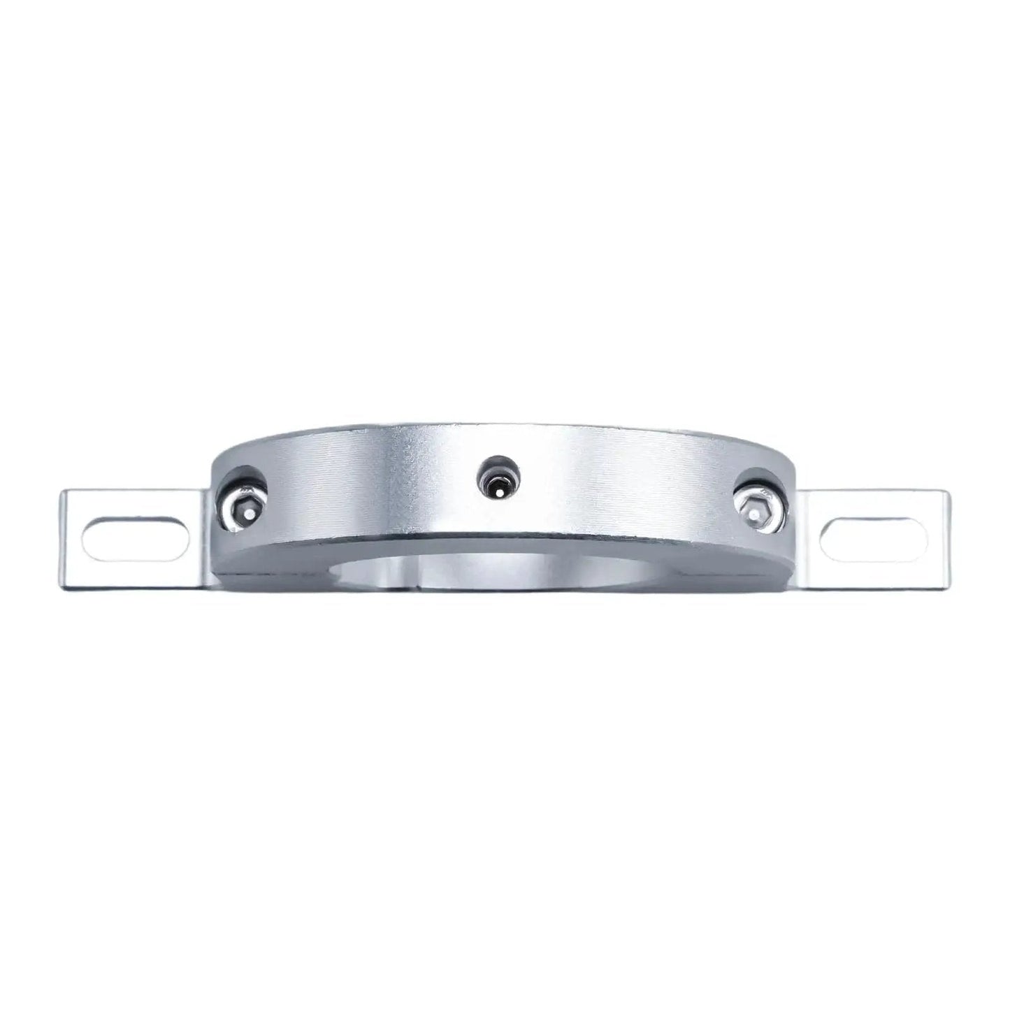 Front view of Universal 2 Inch Steering Column Keyed No Drop Mount River Clamp Aluminum 6061 showing CNC-machined aluminum detail.