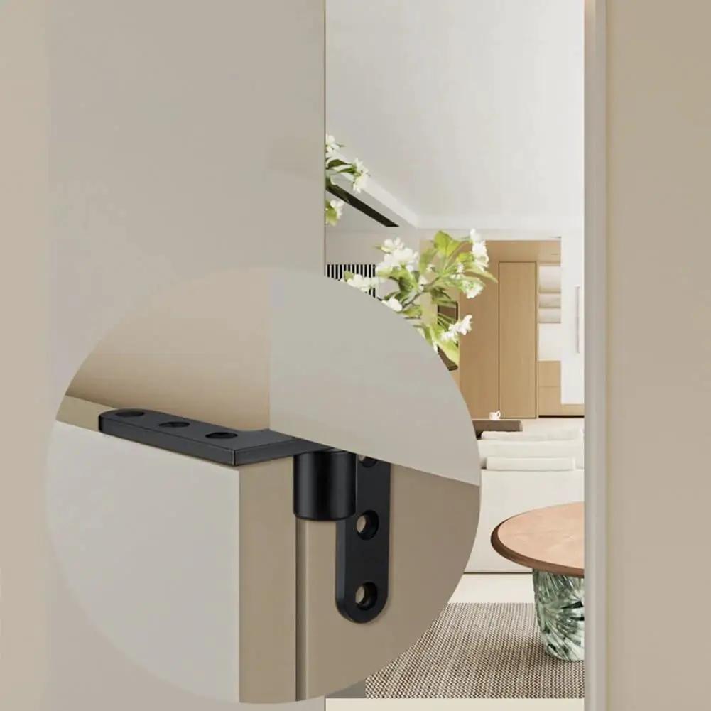 Stainless Steel Floor Pivot Hinge For Heavy Wooden Doors With Concealed Hidden Revolving Design And High Load Bearing Capacity 80 By 80 Mm Silver And Black Finish Durable Heavy Duty Hardware KoiLykke, installed in doorway.