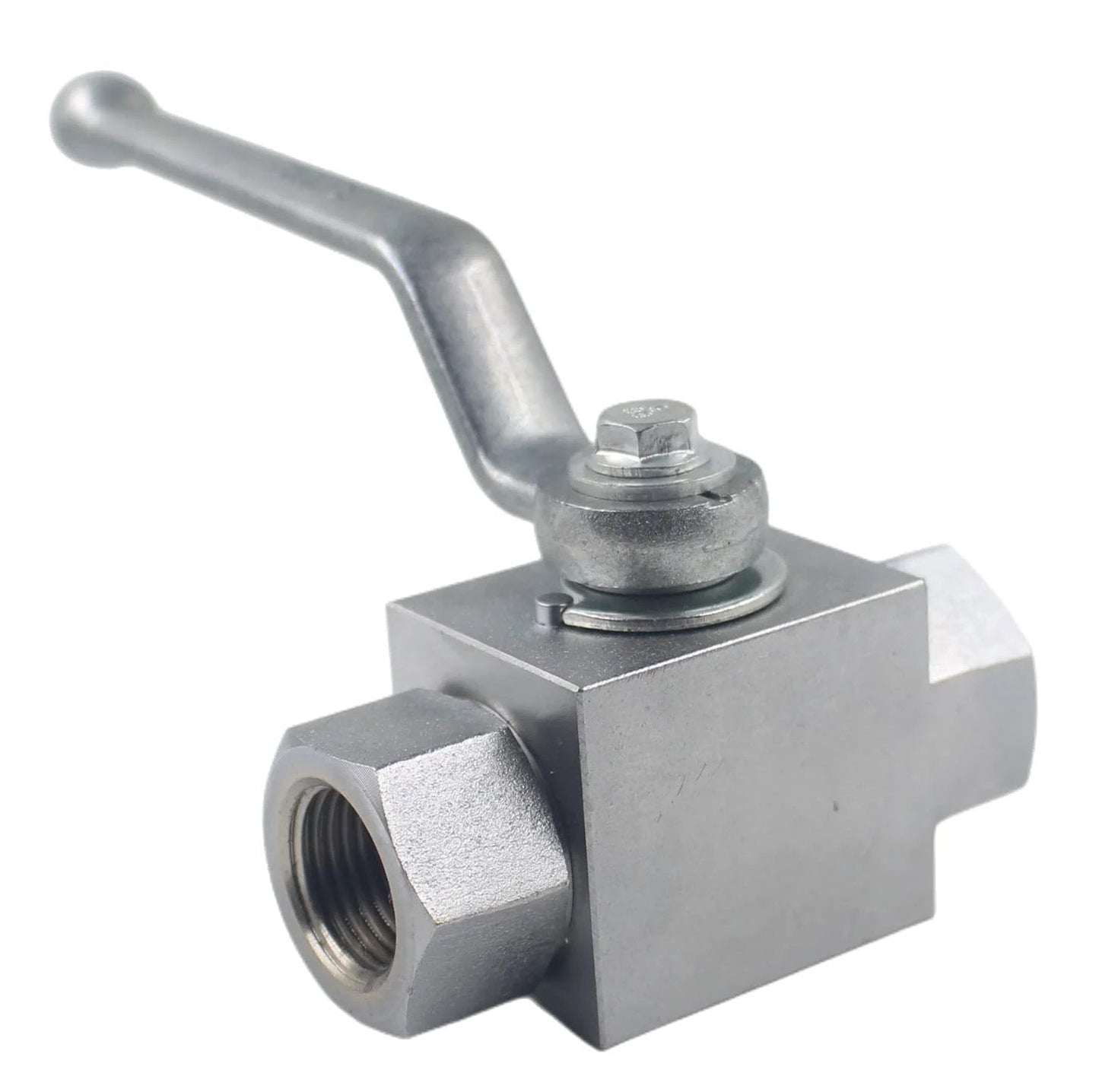 High Pressure Hydraulic Ball Valve KHB Half Inch NPT Two Way Shut Off Hydraulic Valve Carbon Steel Chrome Plated 7250 PSI Rated for Hydraulic Systems