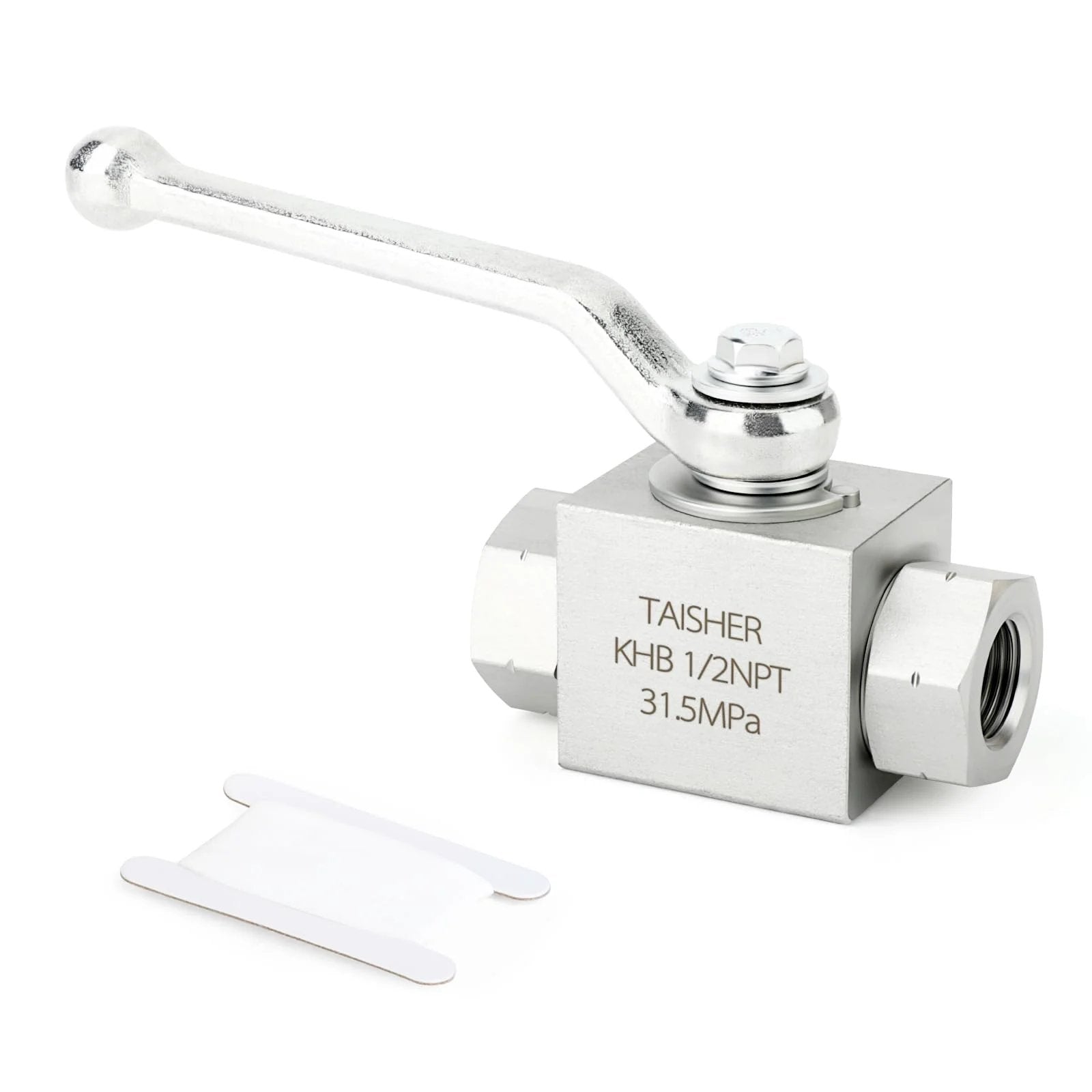 Heavy-Duty 1/2 Inch NPT High Pressure Hydraulic Ball Valve With Carbon Steel Body, Galvanized Finish, NBR Seals, 2-Way Shutoff, Industrial Grade For Pipe Or Fittings, Easy Install And Leak-Free Performance