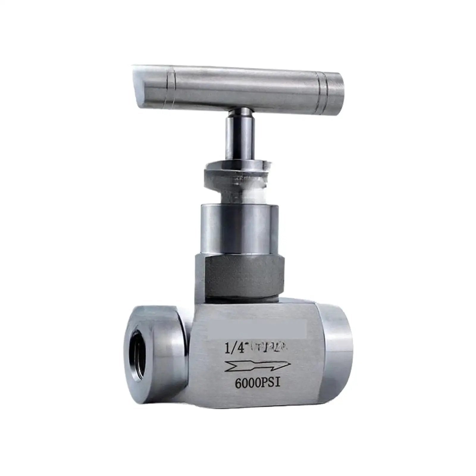 304 316 Stainless Steel High Pressure Needle Valve Threaded Globe Instrument Workhorse close-up view