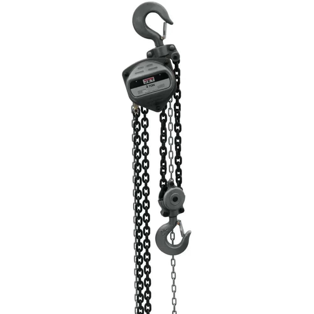 3 Ton Hand Chain Hoist With 15 Ft Lift, Industrial Grade Wire Rope Hoist, 360 Degree Rotating Alloy Hooks, Model S90-300-15