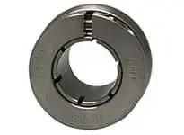 Front view of UE208-24MZ20RF 1-1/2 in (38.10 mm) Accu-Loc Kanigen-plated normal wide single-row ball bearing insert, concentric collar lock.