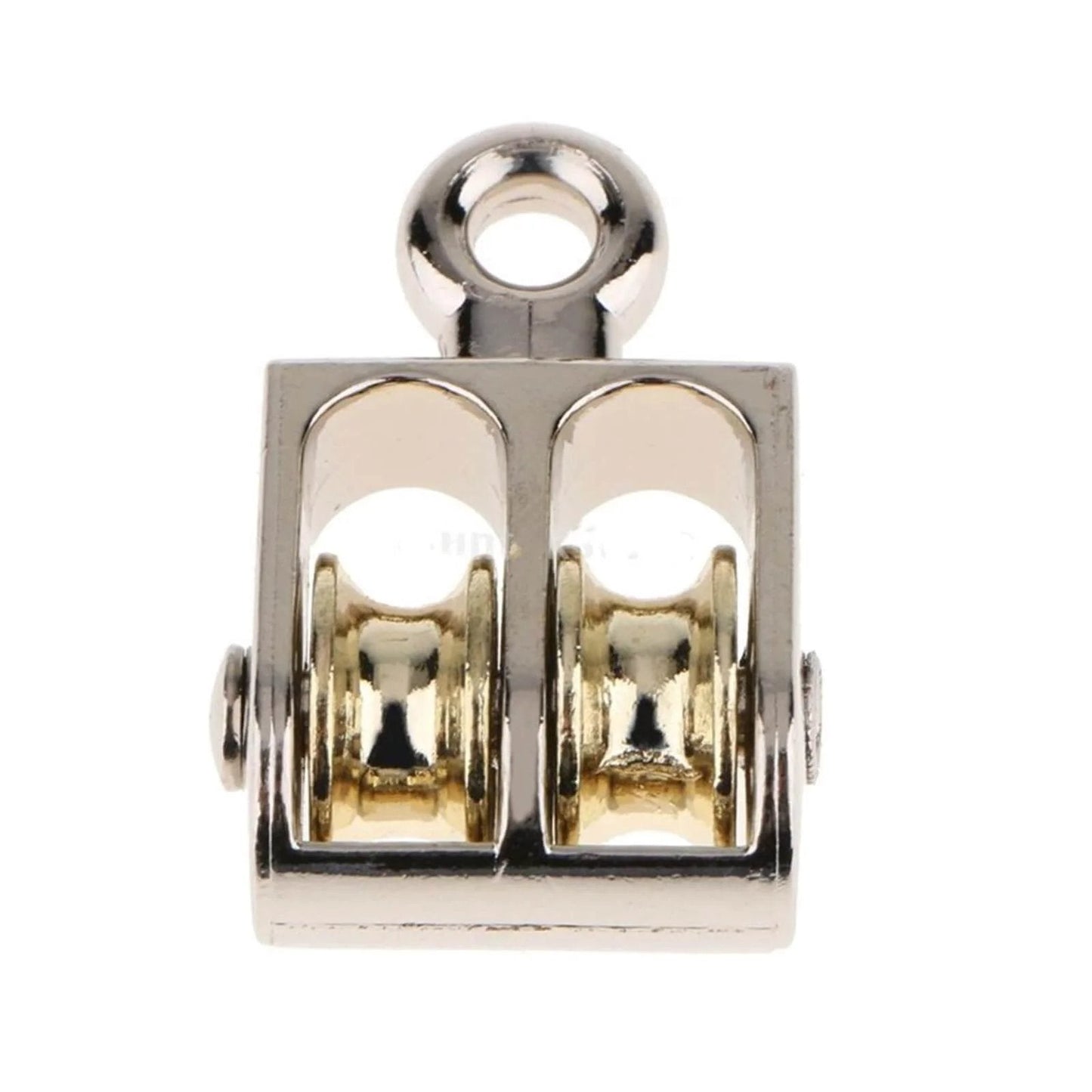 52mm Metal Sheave Zinc Alloy Fixed Pulley Crown Block and Tackle Lifting Wheel Mini Single/Double Pulley for DIY front view