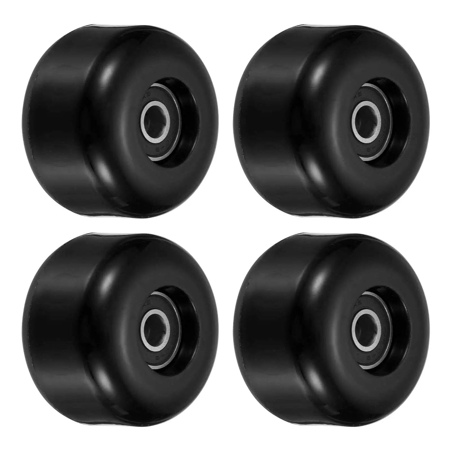 54mm Skateboard Wheel Set With ABEC 9 Bearings Four Pack Cruiser Street Wheels 85A Hardness Black Durable Replacement
