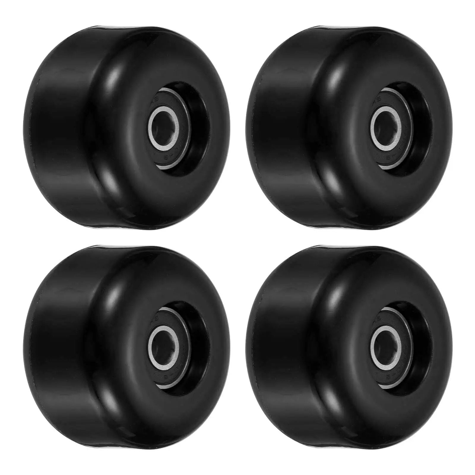54mm Skateboard Wheel Set With ABEC 9 Bearings Four Pack Cruiser Street Wheels 85A Hardness Black Durable Replacement
