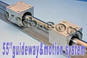 55 inch Long Rail Guideway 20mm System w/2 Slide Units Linear Motion