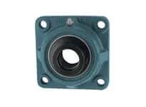 Front view of Single 55mm Eccentric Collar Flange Ball Bearing Insert for 4-Bolt Mount, Heavy-Duty Sealed Unit CJO311 Cast Iron Housing