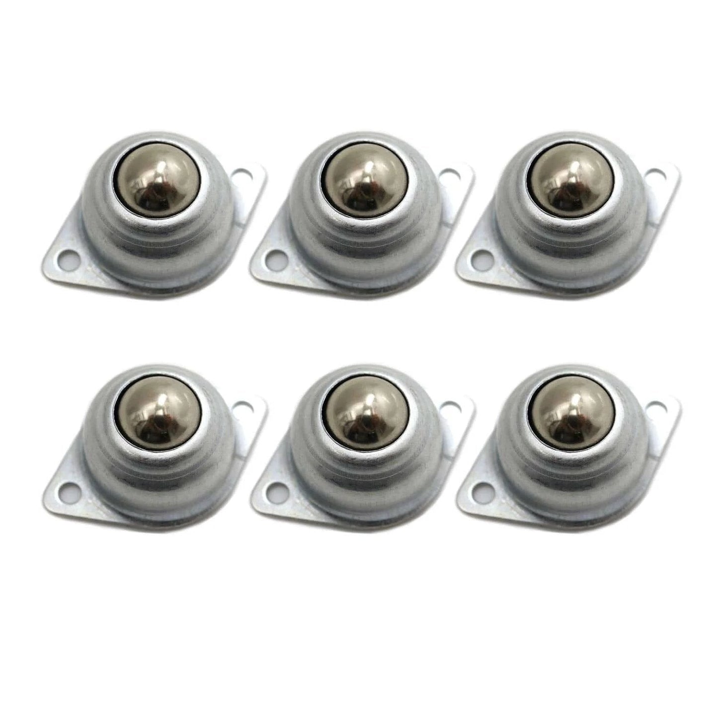 5/8 Inch Swivel Ball Caster Roller Transfers Set of 6 Hardened Steel Ball Units Screw Mounted for Furniture Trolleys Conveyors and Transfer Systems
