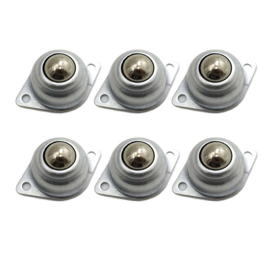 5/8 Inch Swivel Ball Caster Roller Transfers Set of 6 Hardened Steel Ball Units Screw Mounted for Furniture Trolleys Conveyors and Transfer Systems