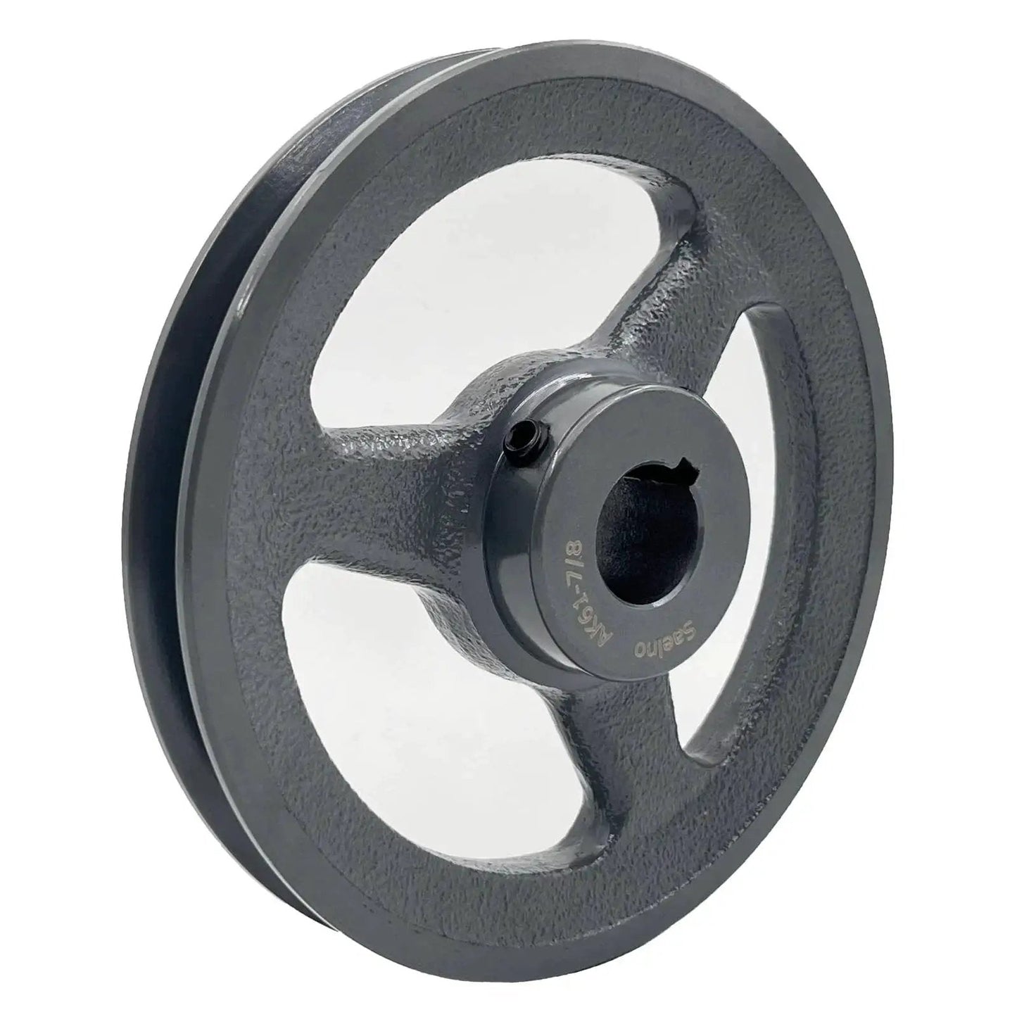 Beefy 5.95 Inch Outside Diameter V Belt Pulley With Seven Eighths Inch Bore Cast Iron Construction For AX 3L 4L V Belts Static Balanced And Precision Machined Drive Pulley Saelno AK6178