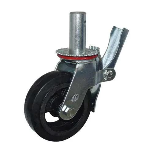 6" Scaffold Caster Wheel 441 Lbs - Brake Iron rim - rubber