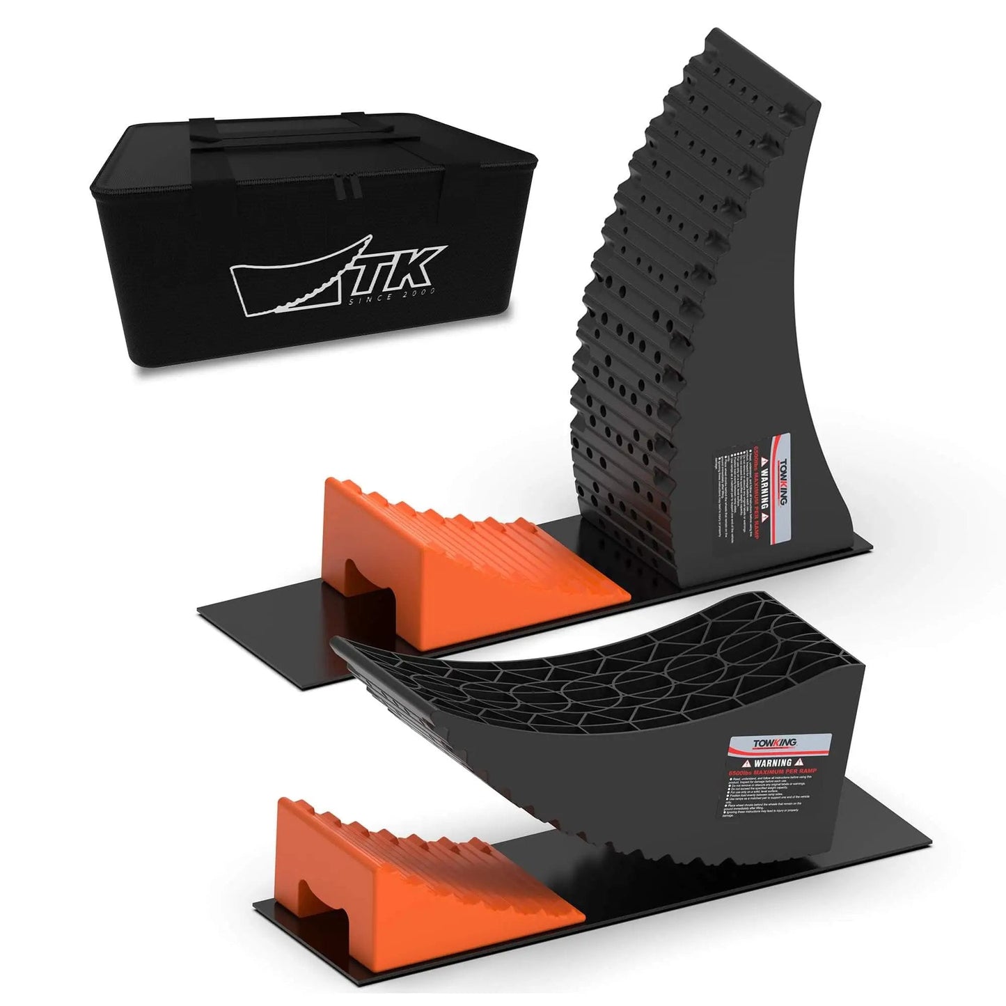6 Inch Lift Camper Leveling Blocks 2 Pack Heavy Duty Tire Change Ramp for wide axle trailers and RVs
