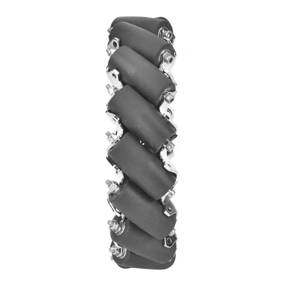 6 Inch Mecanum Wheel With Metal Hub And 16 TPU Rubber Rollers For Omnidirectional Robot Motion shown from side view