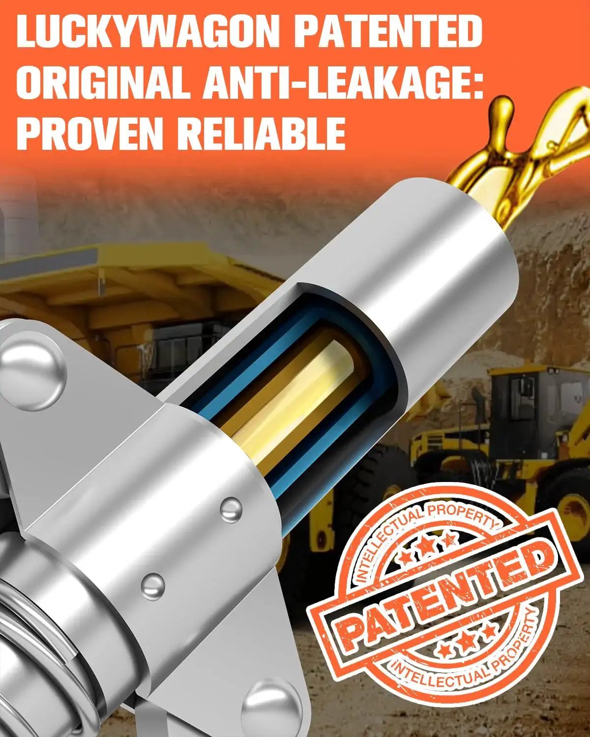 Upgraded 6 Jaw Lock On Grease Gun Coupler With Non Slip Double Handle No Wobble Quick Release And High Pressure Seal Up To 10000 PSI