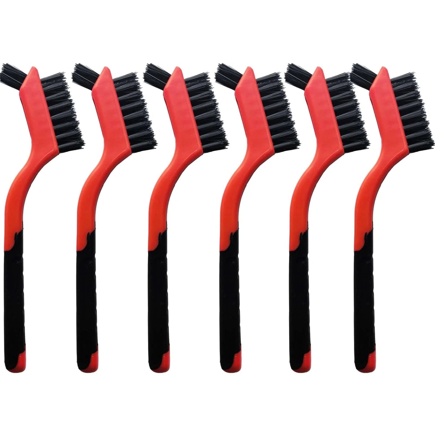 6-Pack Nylon Cleaning Brushes - Non-Scratch Nylon Bristles for Delicate Surfaces & Daily Cleaning - Ergonomic Grip with Mini Head & Hanging Hole