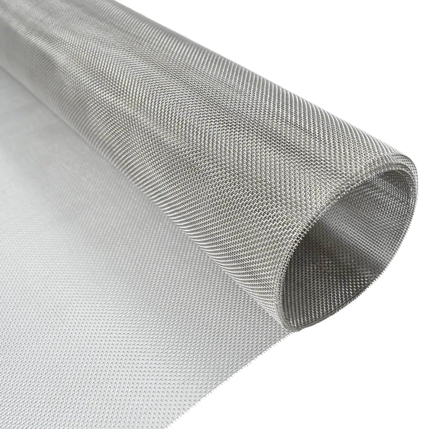 No See Um 60 Mesh Screen Roll 304 Stainless Steel 8.2 By 23.6 Inches For DIY Cut To Fit RV Vents Windows And Gardens Gnat And Thrip Proof Insect Barrier By MAISHI, close-up of metallic silver roll