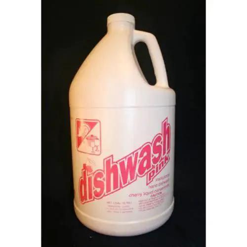 Front view of Pot And Pan Pink Liquid Dishwashing Detergent For Commercial Kitchens Heavy Duty Hand Wash in a large container.