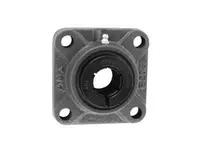 Front view of UEF208-24NPMZ20RF 1-1/2 in Kanigen Accu-Loc RF Nickel 4-Bolt Flange Single-Row Ball Bearing, Cast Iron Housing
