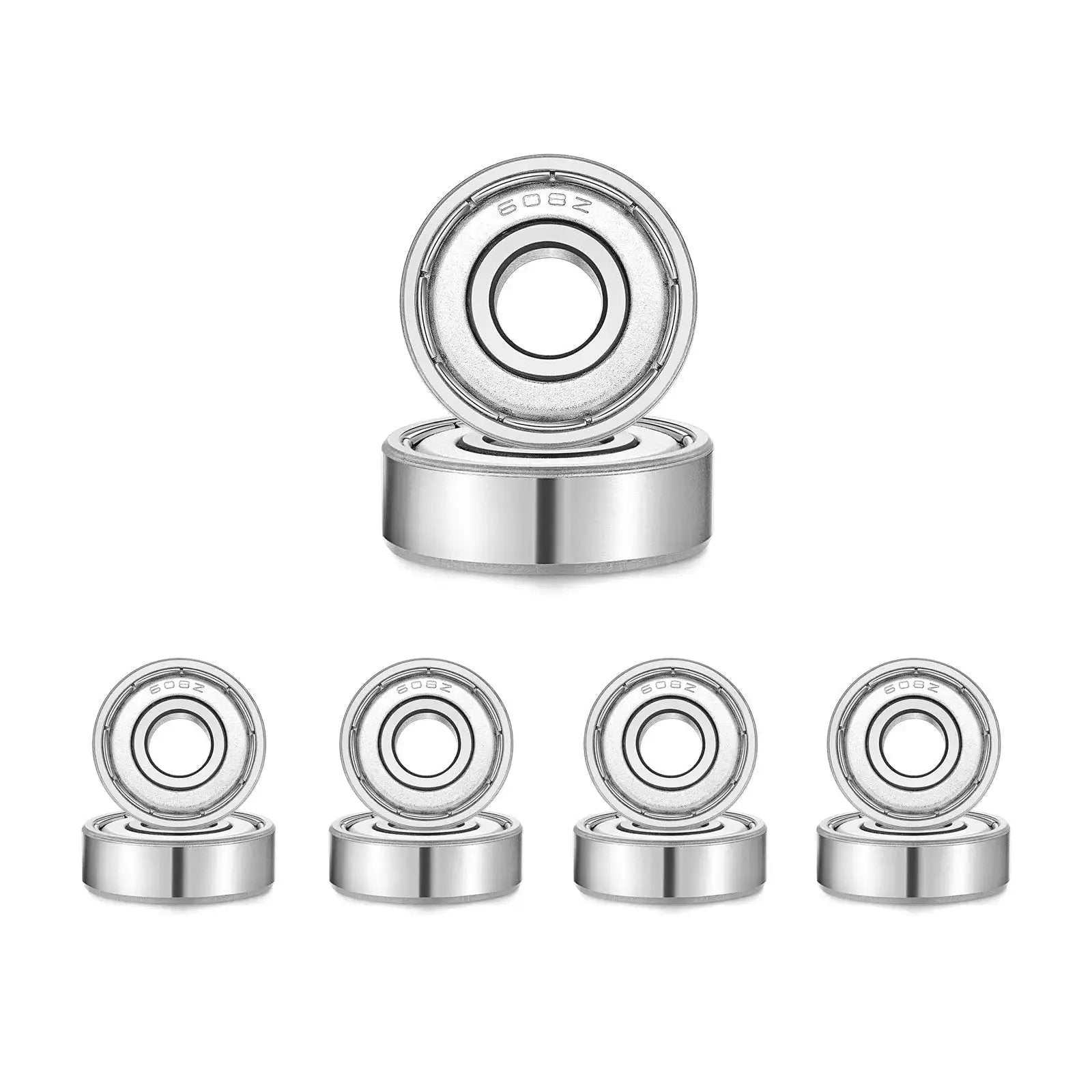 Shielded Sealed 608ZZ Miniature Skateboard Bearings 8x22x7mm 10 Pack for Longboards Scooters Roller Skates High Precision