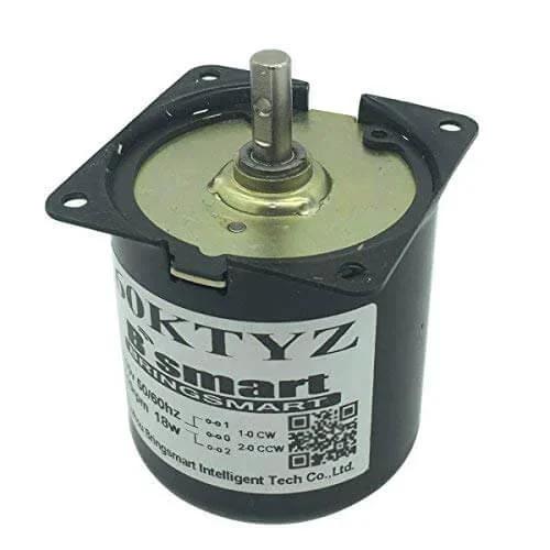 60ktyz 5rpm Ac Motor Low Noise Gearbox Electric Motor Barbecue High Torque Low Speed 110V Synchronous AC Reduction Motor (110V 5rpm) with visible label and shaft