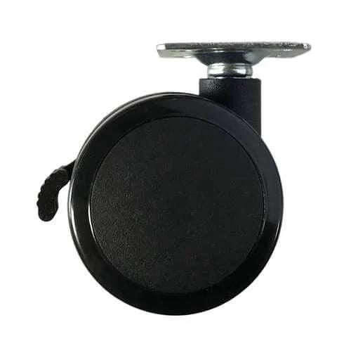 60mm Caster Wheel 77 Lbs - Brake Nylon - PVC - Top Plate Mount