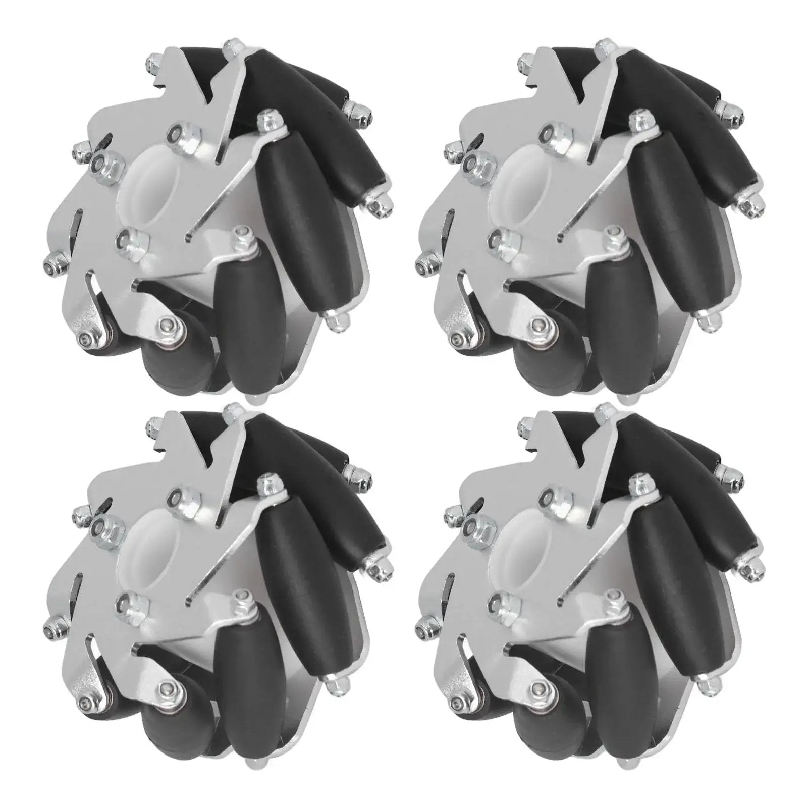 4 Pcs Mecanum Wheel 60mm Omni Directional Wheel Aluminum DIY Smart RC Robot Left Right Drive Components With Rubber Rollers