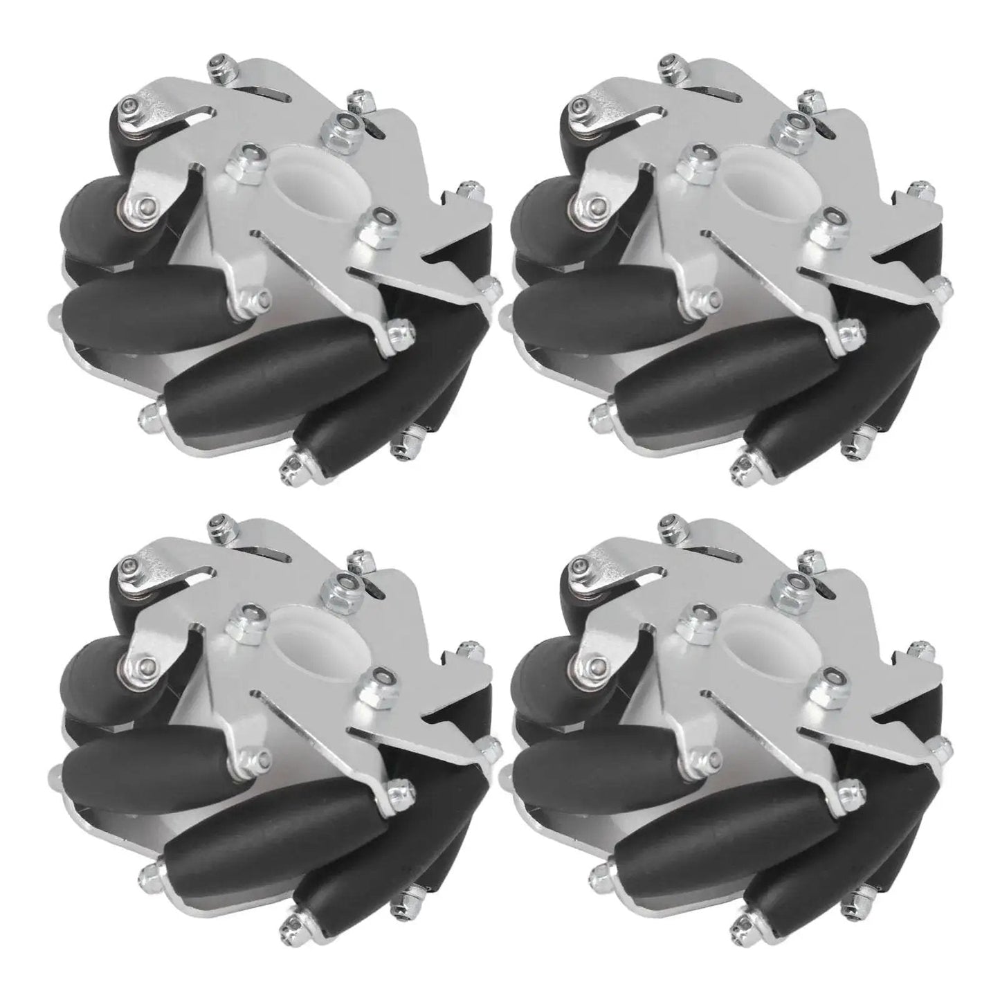 4 Pcs Mecanum Wheel 60mm Omni Directional Wheel Aluminum DIY Smart RC Robot Left Right Drive Components With Rubber Rollers Built For Heavy Duty Load Up To 10 Kilograms And Versatile Movement Great For Car Parts Accessories