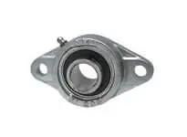 Single 60mm Wide Set-Screw 2-Bolt Flange Bearing Nickel-Plated Housing for Mounted Shafts and Linear Slide Units with Sealed option or Ceramic upgrade