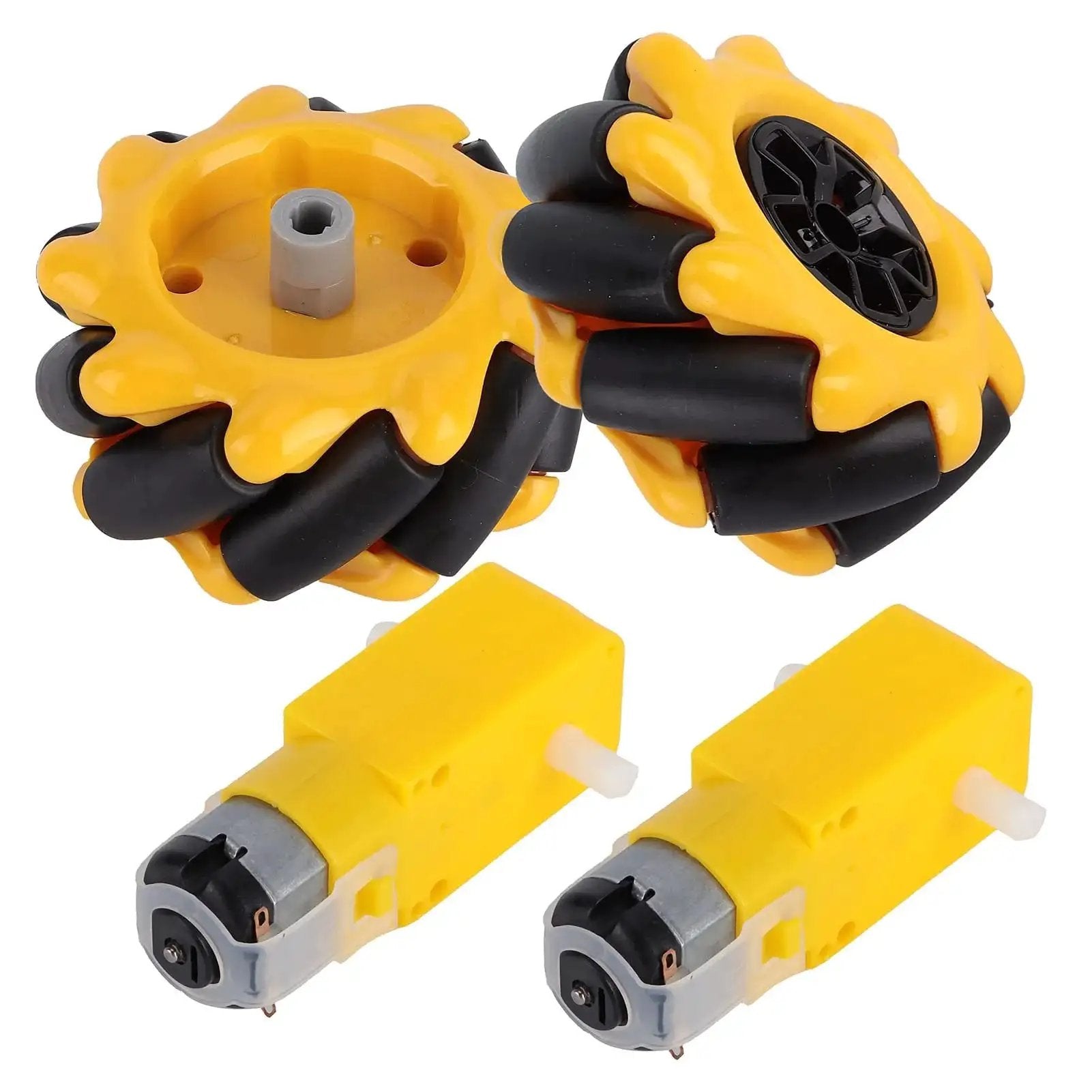Mecanum Wheel For Geared Motors 60mm Diameter Rubber Coated Omnidirectional Wheels For Robot Cars And DIY Projects with motors