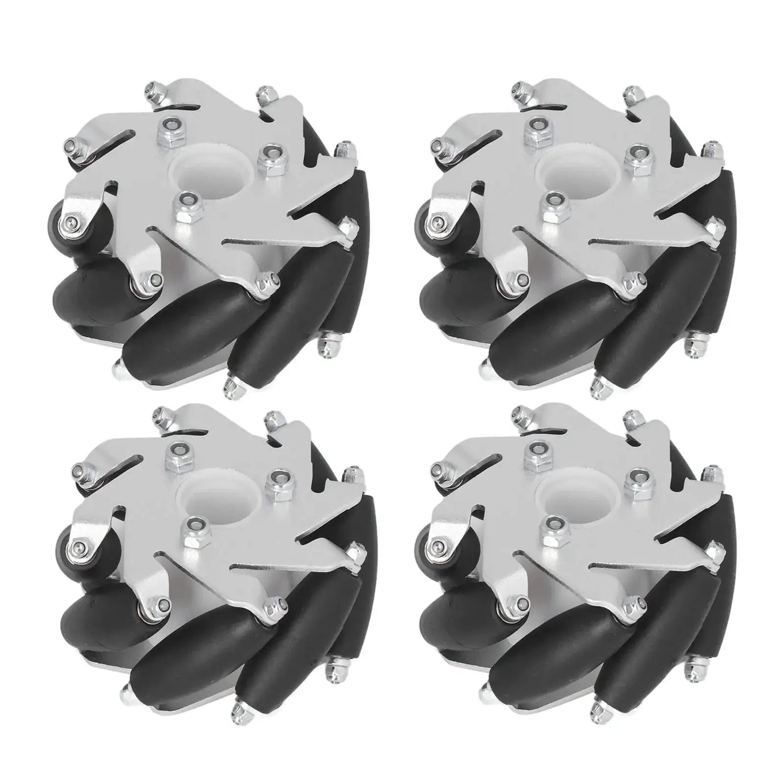 4 Pcs Mecanum Wheel 60mm Omni Directional Wheel Aluminum DIY Smart RC Robot Left Right Drive Components With Rubber Rollers Built For