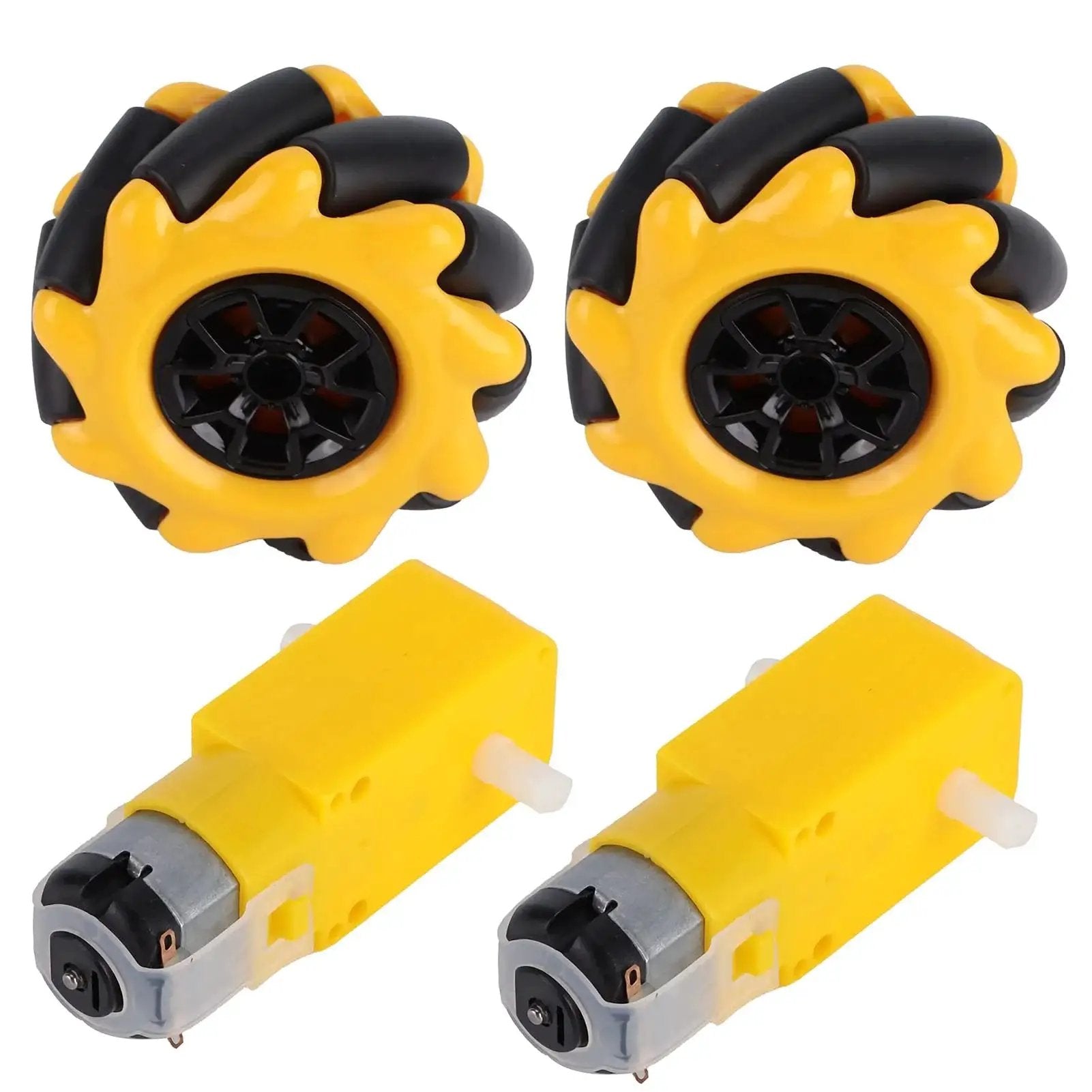 Mecanum Wheel For Geared Motors 60mm Diameter Rubber Coated Omnidirectional Wheels For Robot Cars And DIY Projects with motors