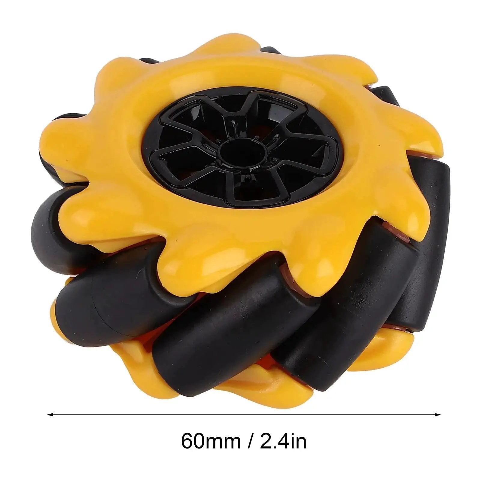 60mm Mecanum wheel with rubber coating for geared motors, ideal for robotics and DIY projects, enables multidirectional movement