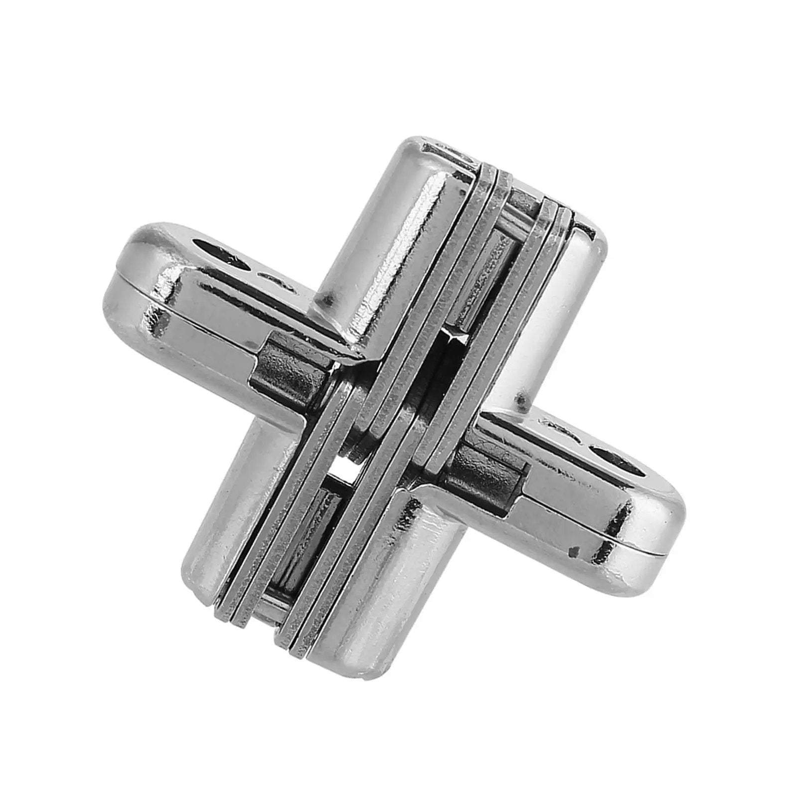 Hidden 180 Degree Door Hinge Zinc Alloy Invisible Concealed Cross Hinge For Cabinets And Furniture, shown in close-up view