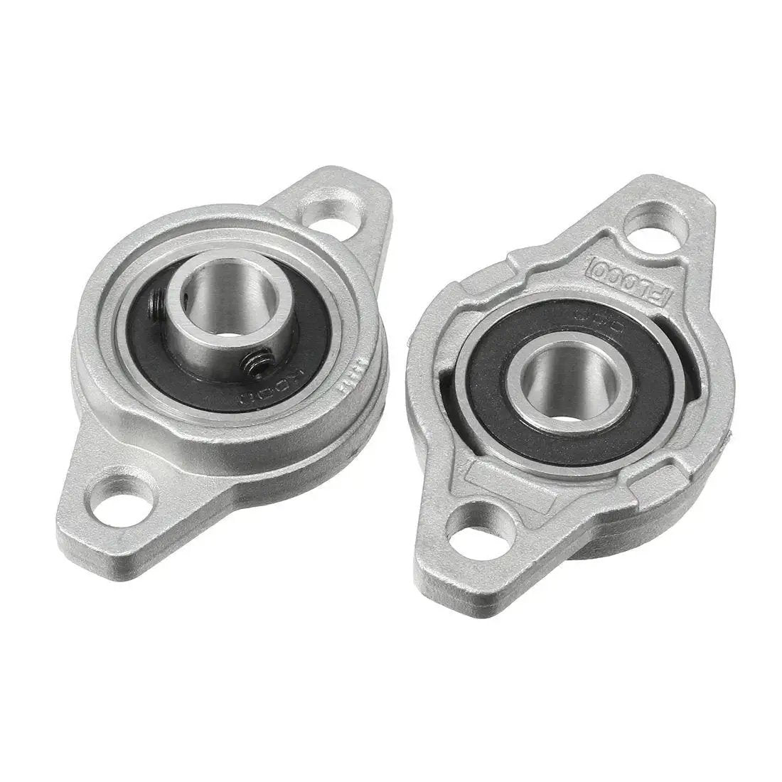 4 Pack Pillow Block Bearings Set With Three Eighths Inch Bore 10mm ID Self Aligning Zinc Alloy Flange Bearings KFL000, side view.