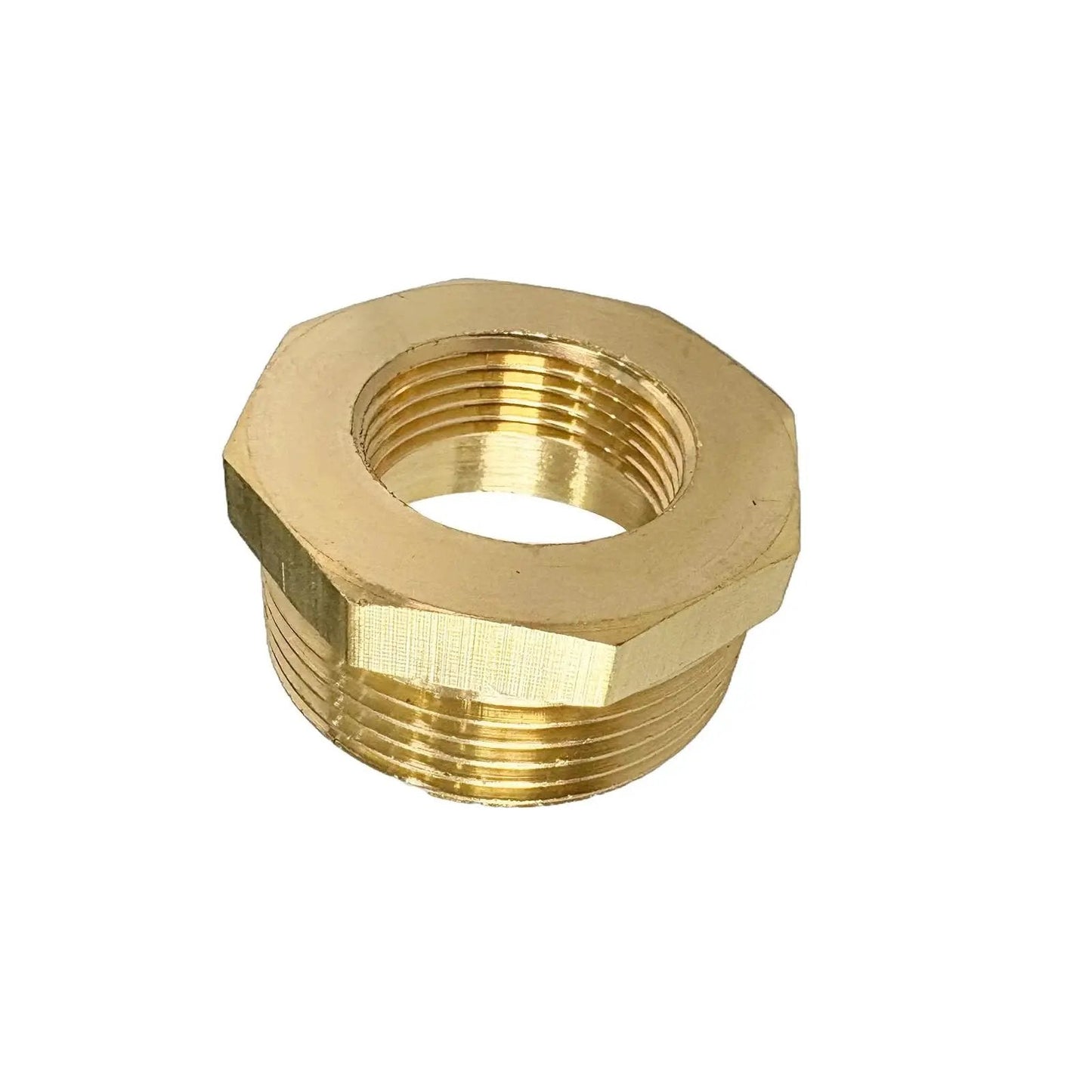 Brass Reducer Hex Bushing 1-1/4 Inch Male NPT To 3/4 Inch Female NPT Threaded Pipe Fitting Reducing Adapter for DIY Plumbing