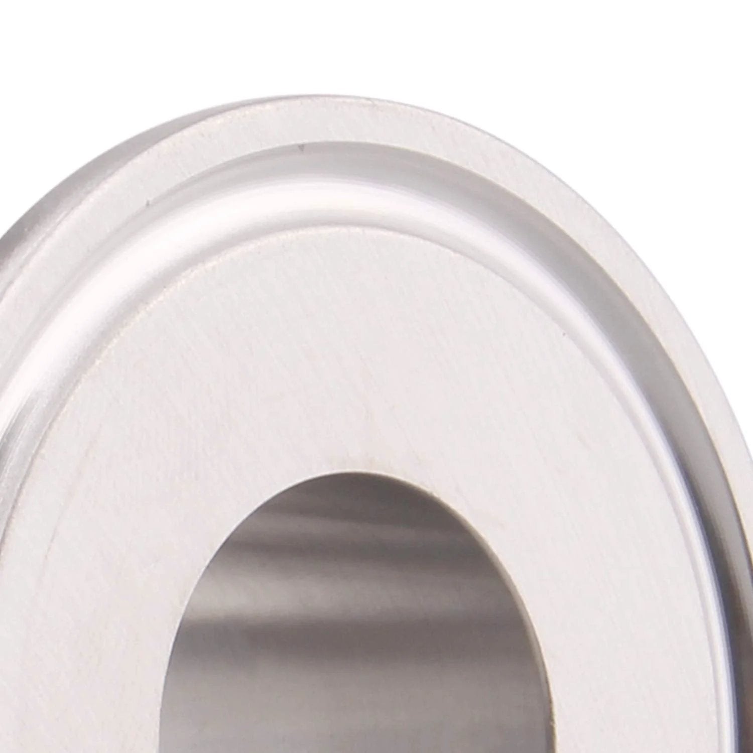 Close-up of stainless steel Sanitary Tri Clamp to Three Quarter Inch Male Tri Clover Connector for Dairy Beverage Equipment