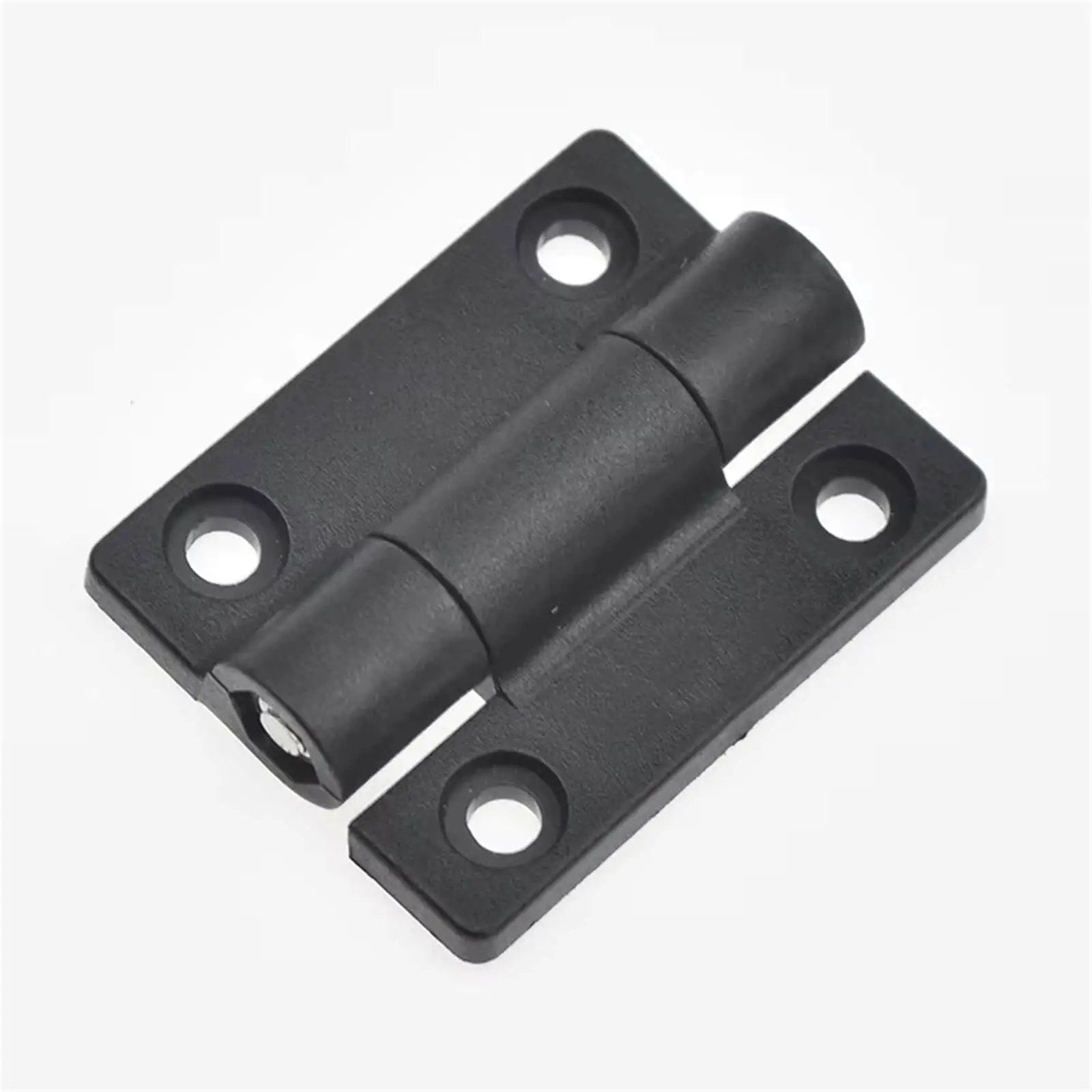 2 Pack Adjustable Torque Plastic Hinges Black Positioning Door Hinges 72x56x19mm Durable Cabinet And Door Hardware For Home Improvement Projects And DIY Includes Multiple Size Options 26x22x6mm To 72x56x19mm showing hinge front view